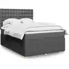 Image de Sommier À Lattes De Lit Avec Matelas Gris Foncé 160x200cm Tissu Vidaxl