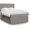 Image de Sommier À Lattes De Lit Avec Matelas Taupe 160x200 Cm Tissu Vidaxl