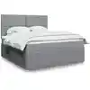 Image de Sommier À Lattes De Lit Avec Matelas Gris Clair 180x200cm Tissu Vidaxl