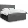 Image de Sommier À Lattes De Lit Avec Matelas Gris Foncé 180x200cm Tissu Vidaxl