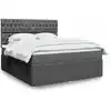 Image de Sommier À Lattes De Lit Avec Matelas Gris Foncé 180x200cm Tissu Vidaxl