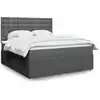 Image de Sommier À Lattes De Lit Avec Matelas Gris Foncé 180x200cm Tissu Vidaxl