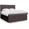 Image de Sommier À Lattes De Lit Avec Matelas Marron Foncé 200x200 Cm Vidaxl
