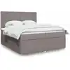Image de Sommier À Lattes De Lit Avec Matelas Taupe 200x200 Cm Tissu Vidaxl