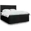 Image de Sommier À Lattes De Lit Avec Matelas Noir 200x200 Cm Tissu Vidaxl