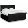 Image de Sommier    Lattes De Lit Avec Matelas Noir 200x200 Cm Tissu Vidaxl