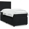 Image de Sommier À Lattes De Lit Avec Matelas Noir 90x200 Cm Velours Vidaxl