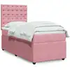 Image de Sommier À Lattes De Lit Avec Matelas Rose 90x200 Cm Velours Vidaxl