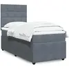 Image de Sommier À Lattes De Lit Avec Matelas Gris Foncé 100x200 Cm Vidaxl