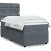 Image de Sommier À Lattes De Lit Avec Matelas Gris Foncé 100x200 Cm Vidaxl