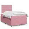 Image de Sommier À Lattes De Lit Avec Matelas Rose 120x190 Cm Velours Vidaxl
