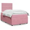 Image de vidaXL Sommier à lattes de lit avec matelas rose 120x190 cm velours lit lit à plate-forme lit à panneaux meuble de 3292285
