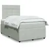 Image de Sommier À Lattes De Lit Et Matelas Gris Clair 120x190cm Velours Vidaxl