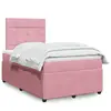 Image de Sommier À Lattes De Lit Avec Matelas Rose 120x190 Cm Velours Vidaxl
