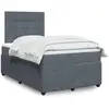 Image de Sommier À Lattes De Lit Et Matelas Gris Foncé 120x200cm Velours Vidaxl