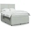 Image de Sommier À Lattes De Lit Et Matelas Gris Clair 140x190cm Velours Vidaxl