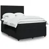 Image de Sommier À Lattes De Lit Avec Matelas Noir 140x190 Cm Velours Vidaxl