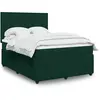 Image de Sommier À Lattes De Lit Et Matelas Vert Foncé 140x190cm Velours Vidaxl
