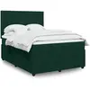 Image de Sommier À Lattes De Lit Et Matelas Vert Foncé 140x190cm Velours Vidaxl