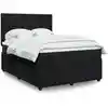 Image de Sommier    Lattes De Lit Avec Matelas Noir 140x190 Cm Velours Vidaxl