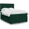 Image de Sommier À Lattes De Lit Et Matelas Vert Foncé 140x200cm Velours Vidaxl