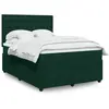 Image de Sommier À Lattes De Lit Et Matelas Vert Foncé 160x200cm Velours Vidaxl
