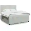 Image de Sommier    Lattes De Lit Et Matelas Gris Clair 180x200cm Velours Vidaxl