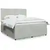 Image de Sommier À Lattes De Lit Et Matelas Gris Clair 180x200cm Velours Vidaxl