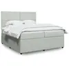 Image de Sommier À Lattes De Lit Et Matelas Gris Clair 200x200cm Velours Vidaxl