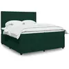Image de Sommier À Lattes De Lit Et Matelas Vert Foncé 200x200cm Velours Vidaxl