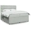 Image de Sommier À Lattes De Lit Et Matelas Gris Clair 200x200cm Velours Vidaxl