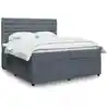 Image de Sommier    Lattes De Lit Et Matelas Gris Fonc © 200x200cm Velours Vidaxl