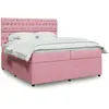 Image de Sommier À Lattes De Lit Avec Matelas Rose 200x200 Cm Velours Vidaxl