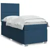 Image de Sommier À Lattes De Lit Avec Matelas Bleu 80x200 Cm Tissu Vidaxl