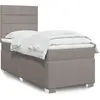 Image de Sommier À Lattes De Lit Avec Matelas Taupe 80x200 Cm Tissu Vidaxl