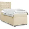 Image de Sommier À Lattes De Lit Avec Matelas Crème 80x200 Cm Tissu Vidaxl