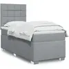 Image de Sommier À Lattes De Lit Et Matelas Gris Clair 90x190 Cm Tissu Vidaxl