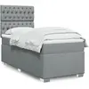 Image de Sommier À Lattes De Lit Et Matelas Gris Clair 90x190 Cm Tissu Vidaxl
