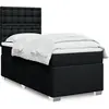Image de Sommier À Lattes De Lit Avec Matelas Noir 90x190 Cm Tissu Vidaxl