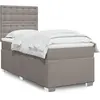 Image de Sommier À Lattes De Lit Avec Matelas Taupe 90x190 Cm Tissu Vidaxl
