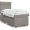 Image de Sommier À Lattes De Lit Avec Matelas Taupe 90x200 Cm Tissu Vidaxl