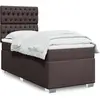 Image de Sommier À Lattes De Lit Avec Matelas Marron Foncé 90x200 Cm Vidaxl