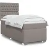 Image de Sommier À Lattes De Lit Avec Matelas Taupe 90x200 Cm Tissu Vidaxl