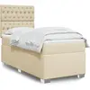 Image de Sommier À Lattes De Lit Avec Matelas Crème 90x200 Cm Tissu Vidaxl