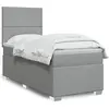 Image de Sommier À Lattes De Lit Avec Matelas Gris Clair 100x200cm Tissu Vidaxl