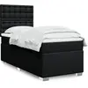 Image de Sommier À Lattes De Lit Avec Matelas Noir 100x200 Cm Tissu Vidaxl