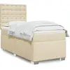 Image de Sommier À Lattes De Lit Avec Matelas Crème 100x200 Cm Tissu Vidaxl
