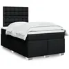 Image de Sommier À Lattes De Lit Avec Matelas Noir 120x190 Cm Tissu Vidaxl