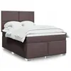 Image de Sommier À Lattes De Lit Avec Matelas Marron Foncé 140x190 Cm Vidaxl