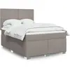Image de Sommier À Lattes De Lit Avec Matelas Taupe 140x190 Cm Tissu Vidaxl